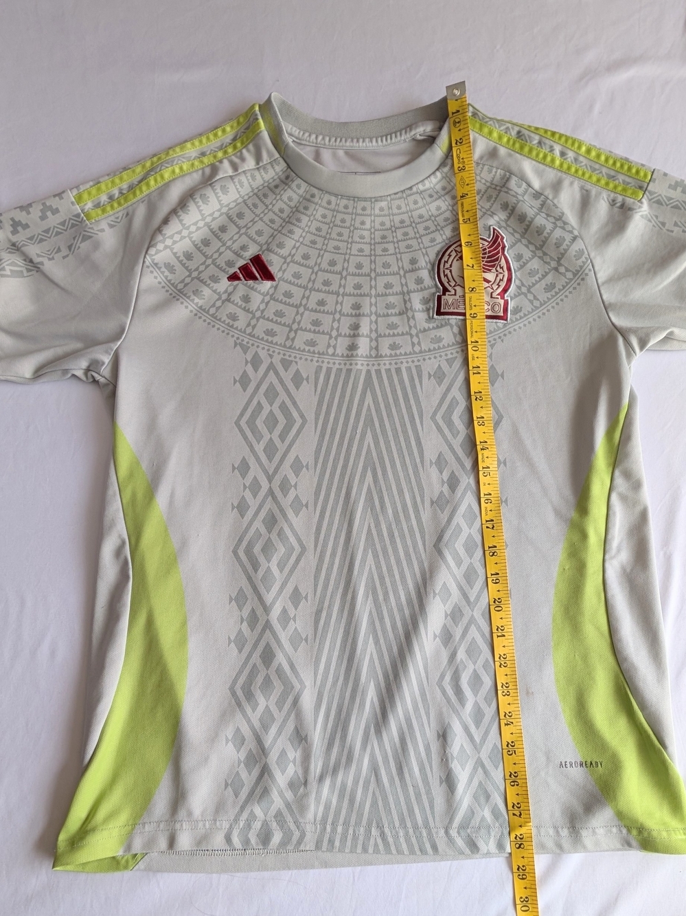 Adidas Mexico White & Neon Yellow 2024 Soccer Jersey - Picture 8 of 9